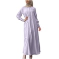 thumbnail image 2 of LSLJS Robe Décontractée Ample pour Femmes Couleur Unie Grande Robe Col Rond Manches Longues, Robe Grande Taille Cadeaux pour Femmes, 2 of 9