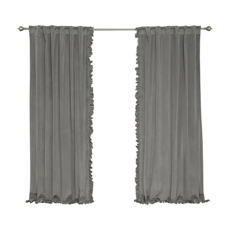 Best Home Fashion Luster Velvet Ruffle Curtains Walmart Com