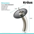 thumbnail image 6 of KRAUS Tall Waterfall Bathroom Faucet for Vessel Sink with Frosted Black Glass Disk, Satin Nickel Finish, 6 of 10