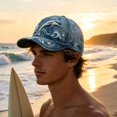 thumbnail image 2 of XIAOCHA Women's Printed Rhinestone Baseball Cap Breathable Outdoor Party Dad Hat Casual Trucker Hat,Blue, 2 of 4