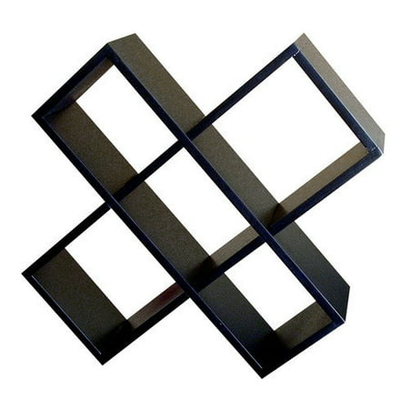 ORE Furniture Crisscross Wall Mouted Multimedia Storage Rack