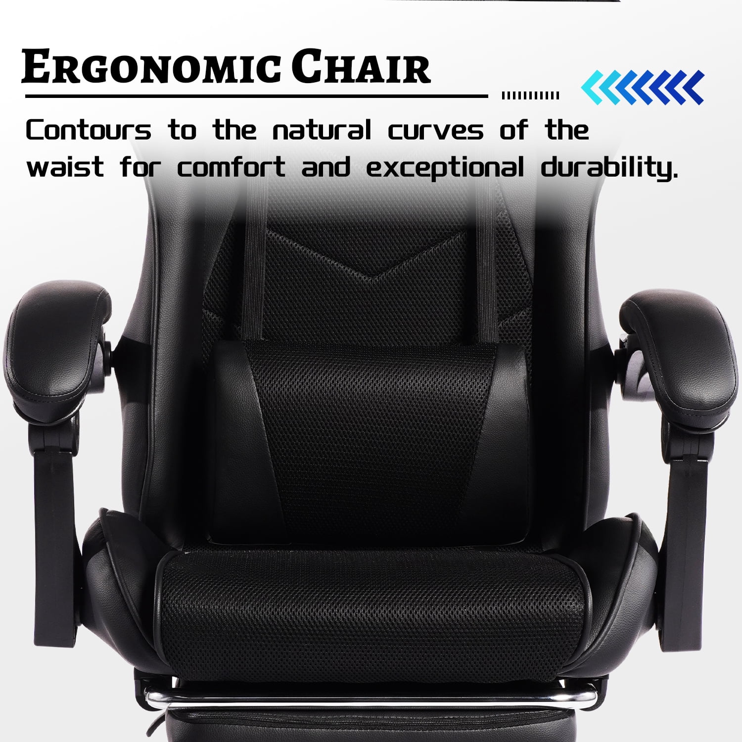 Gaming Chair, E-Sports Racing Chair, Ergonomic Computer Seat with Footrest and Massage, PU Bonded Leather, Moulded Sponge, 135-Degree Recline, 360-Degree Swivel for Office Gaming, Black