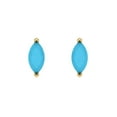 thumbnail image 3 of 1.0 Ct Marquise Cut Studs Blue Turquoise 18K Yellow Solid Solid Gold Everyday Dainty Earrings Push Back, 3 of 7