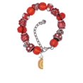 thumbnail image 2 of Delight Jewelry 3-D Enamel Orange Slice Red Paw Print Bead Bracelet, 7"+2", 2 of 4