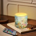 thumbnail image 3 of Kuiaobaty 4 Packs Flameless LED Battery Candles with Colored Light Watercolor Sunflower Daisy Flower Waterproof Pillar Fake Candles with Remote for Wedding Beach Party Decor Home Decoration, 3 of 7