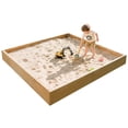 thumbnail image 6 of Lilypelle Wooden Sandbox, 71''x71''x8'' Large Sandbox w/Cover, Outdoor Sand Box for Kids Outdoor Play, 6 of 7