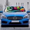 thumbnail image 2 of Awypu Plant Tropical Leaves and Monstera with Abstract Color Scheme Hawaiian Floral Elements UV Front Window Sun Shade for Car 51.18*27.59 in, 2 of 7