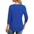thumbnail image 5 of Fantaslook Womens Plus Size Tops 3/4 Sleeve Pleated Dressy Blouses Crew Neck Casual Tunic Tops Summer Shirts, 5 of 8