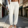 thumbnail image 2 of Bibifish Womens Waffle Knit Jogger Pants High Waisted Drawstring Elastic Waist Ribbed Ankle Cuffs Lounging Pants With Pockets, 2 of 4