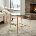 thumbnail image 5 of SAFAVIEH Couture Ingmar Glam Glass Top Metal Round End Table, Gold/Glass, 5 of 13