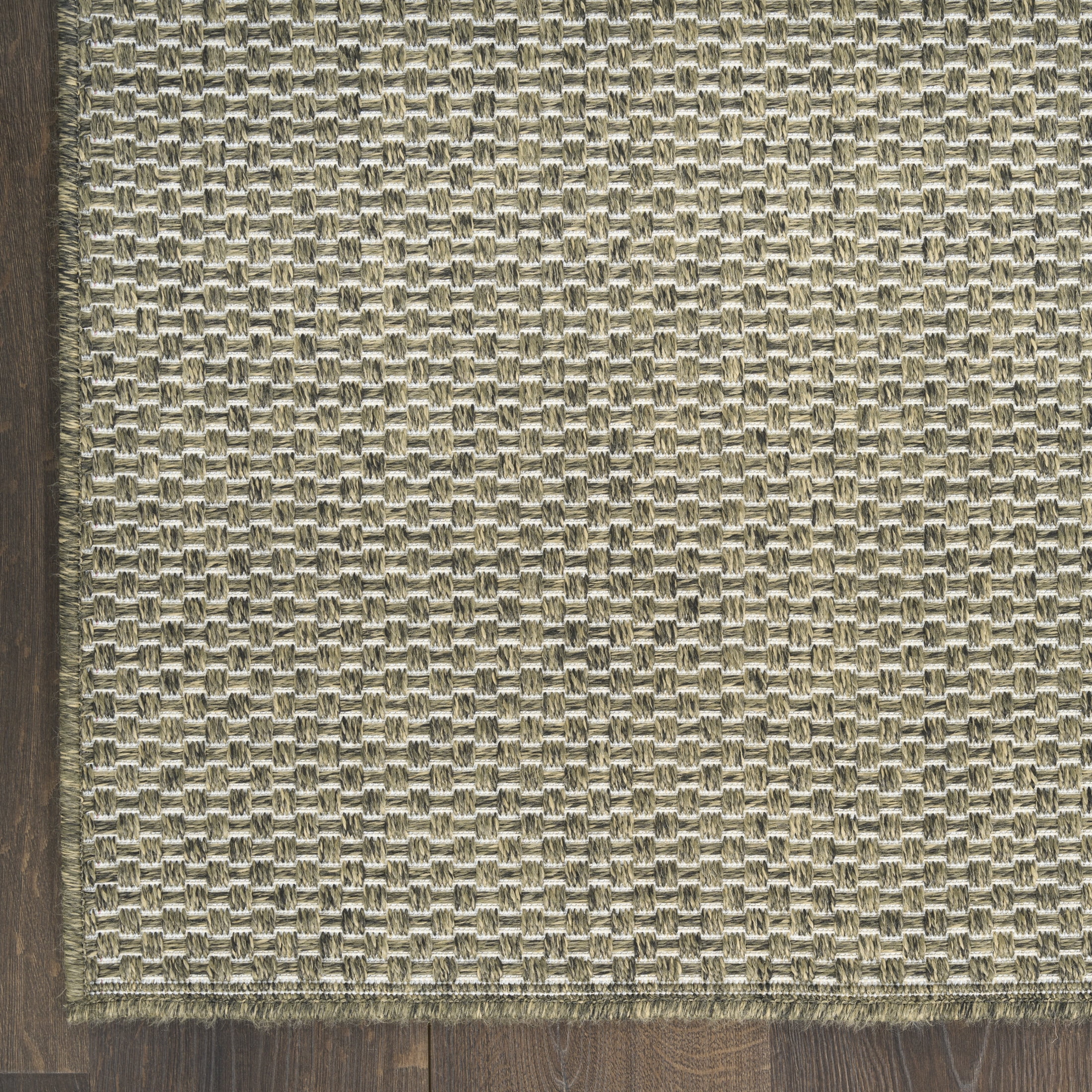 Nourison Tulum 2'2" x 8' Olive Outdoor Rug