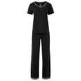 thumbnail image 4 of Fruit of the Loom Women's Soft & Breathable V-Neck Short Sleeve Top & Pajama Pant Set, Sizes S-4X, 4 of 11