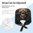 thumbnail image 3 of Yiaed Metal Style Horned Skull Print Turban Hat for Women Men Comfortable Adjustable Cleaning Working Cap with Sweatband, 3 of 4