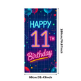 thumbnail image 3 of Neon Style 11th Birthday Banner Backdrop Happy Birthday Party Decorations Photography Props Balloon Themed Party Background Supplies, 3 of 8