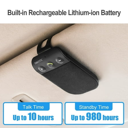 Sunitec Bluetooth 5.0 in Car Speakerphone with Visor Clip, Wireless Car Kit for Handsfree Talking, Motion Auto on off - BC936SA