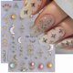 thumbnail image 1 of 2 PCS Sun Moon Nail Art Stickers Decals 5D Embossed Bohemian Nail Decals Metallic Gold Lace Lines Green Gem Luxury Nails Design Self Adhesive Stickers, 1 of 5