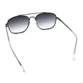 thumbnail image 7 of Mens Classic Double Bridge Rectangular Metal Rim Mobster Sunglasses Black - Smoke, 7 of 7