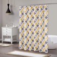 thumbnail image 7 of CAROMIO 72" x 72" Shower Curtain Geometric Quatrefoil Patterned Modern Poly-Cotton Farmhouse Blackout Fabric Shower Curtain, Yellow/Gray, 7 of 7