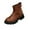 Brown, variant on Wensltd Round Toe Riding Boots for Women Side Zip British Style Knight Boots Ankle Length