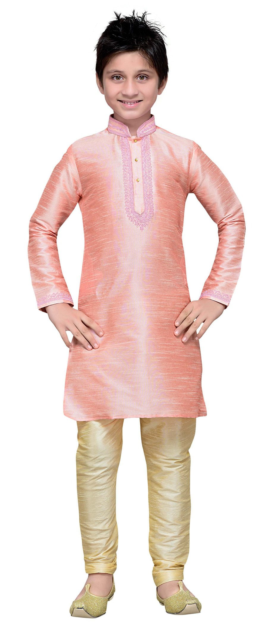 Cellora Kids Kurta Pajama Set Eid Festival Ethnic Wear Dupion Silk Fabric Party Dress 