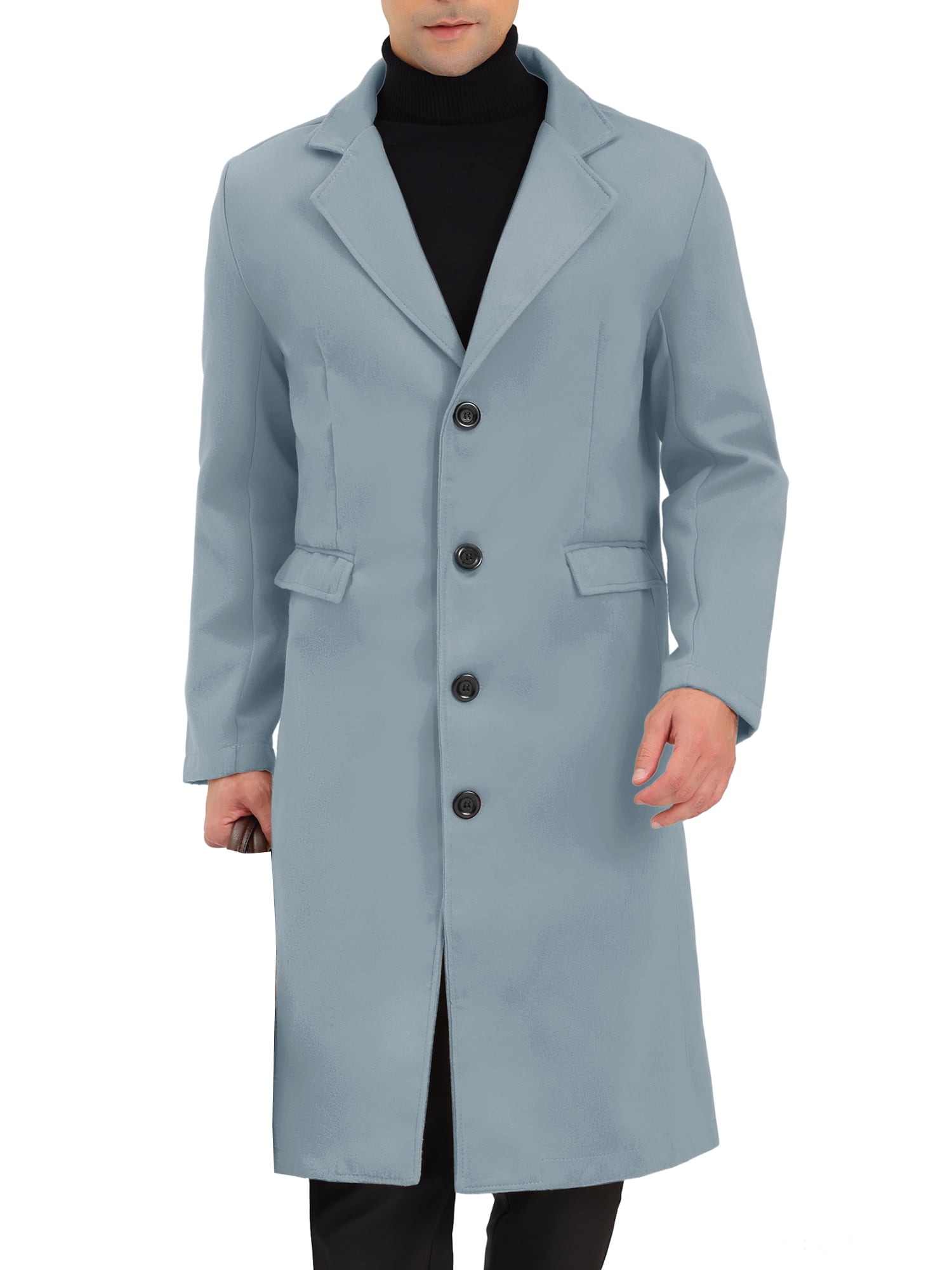 INSPIRE CHIC Men's Coats Single Breasted Lapel Collar Long Sleeve