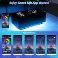 thumbnail image 2 of Hommpa LED Coffee Table with Charging Station Black Lift Top Coffee Table with Storage and Hidden Compartment High Gloss, 2 of 12