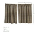 thumbnail image 3 of VHC Brands Rustic & Lodge Kitchen Window Curtains-Wyatt Tan Tier Pair, L36 x W36, 3 of 7