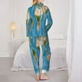 thumbnail image 5 of Kll Earth View World Map Print Women'S Long Sleeve Pajamas With Pants Sleepwear Loungewear 2 Set-Medium, 5 of 9