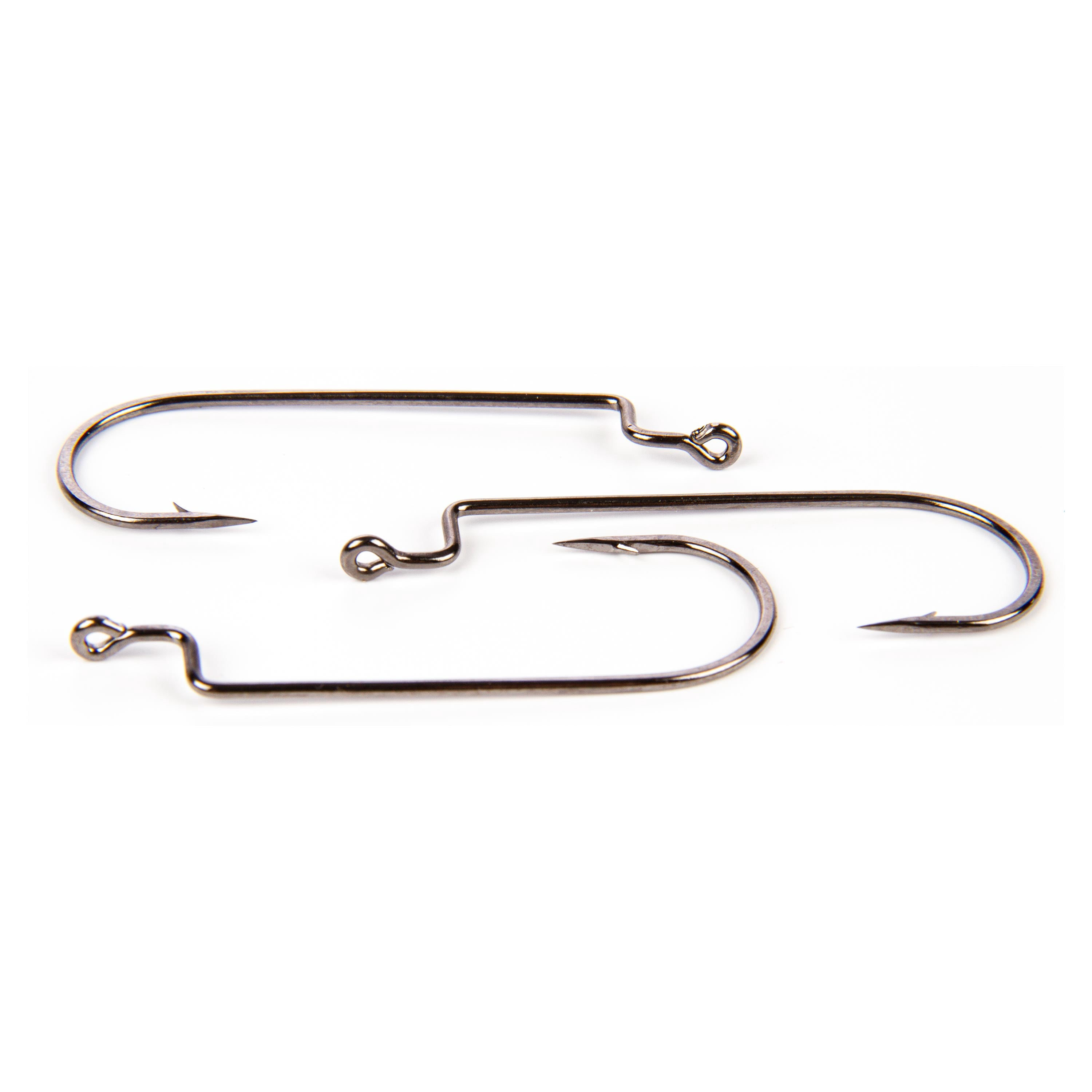 (10 pack) Ozark Trail Offset Worm Fishing Hooks, Size 2/0, High-Carbon Steel, 5-Pack