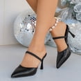 thumbnail image 3 of SACFOF Women's Heeled Mules Pointed Toe Stiletto High Heels Slip on Adjustable Straps Sandals Wedding Party Dress Shoes for Women, 3 of 6