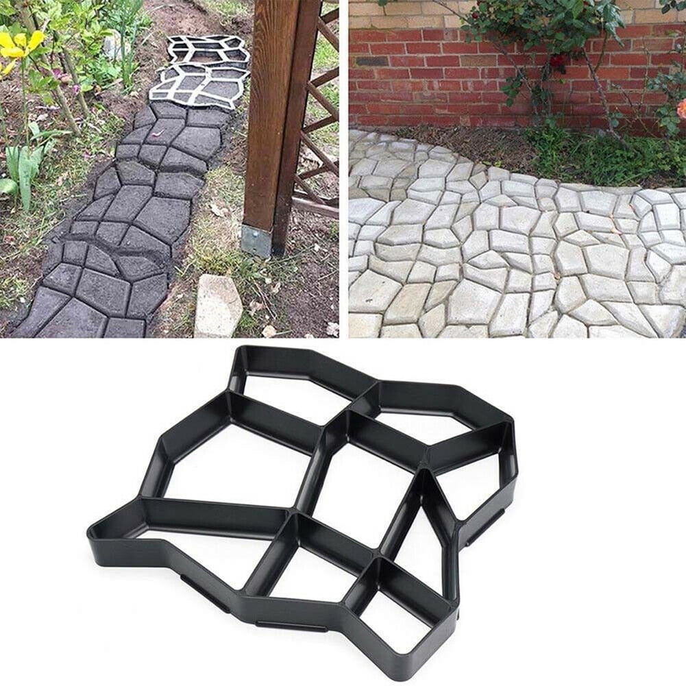 Fenteer Concrete Molds DIY Path Maker Patio Easy to Use Backyard Garden Cement Molds for Walkways Heavy-Duty Concrete Pavement Mold