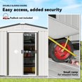 thumbnail image 4 of 9.1' x 6.4' Silver Metal Garden Storage Shed w/ Foundation Kit - Durable Tool & Equipment House for Patio & Backyard Use, 4 of 7