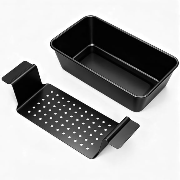 Non-Stick Carbon Steel Loaf Pan, 9.8 Inch Rectangular Bread Baking Mold with Perforated Baking Tray, Oven Safe Toast Pan for Homemade Bread