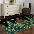 thumbnail image 3 of Black Christmas Area Rugs 3'x5', Washable Small Throw Rugs for Living Room Bedroom, Snowflake Xmas Christmas Tree Indoor Outdoor Rug Non-Slip Low Pile Carpet Runner Reversible Floor Mats, 3 of 8