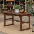 thumbnail image 2 of Walker Edison Midland Transitional Acacia Wood Patio Dining Table in Dark Brown, 2 of 13