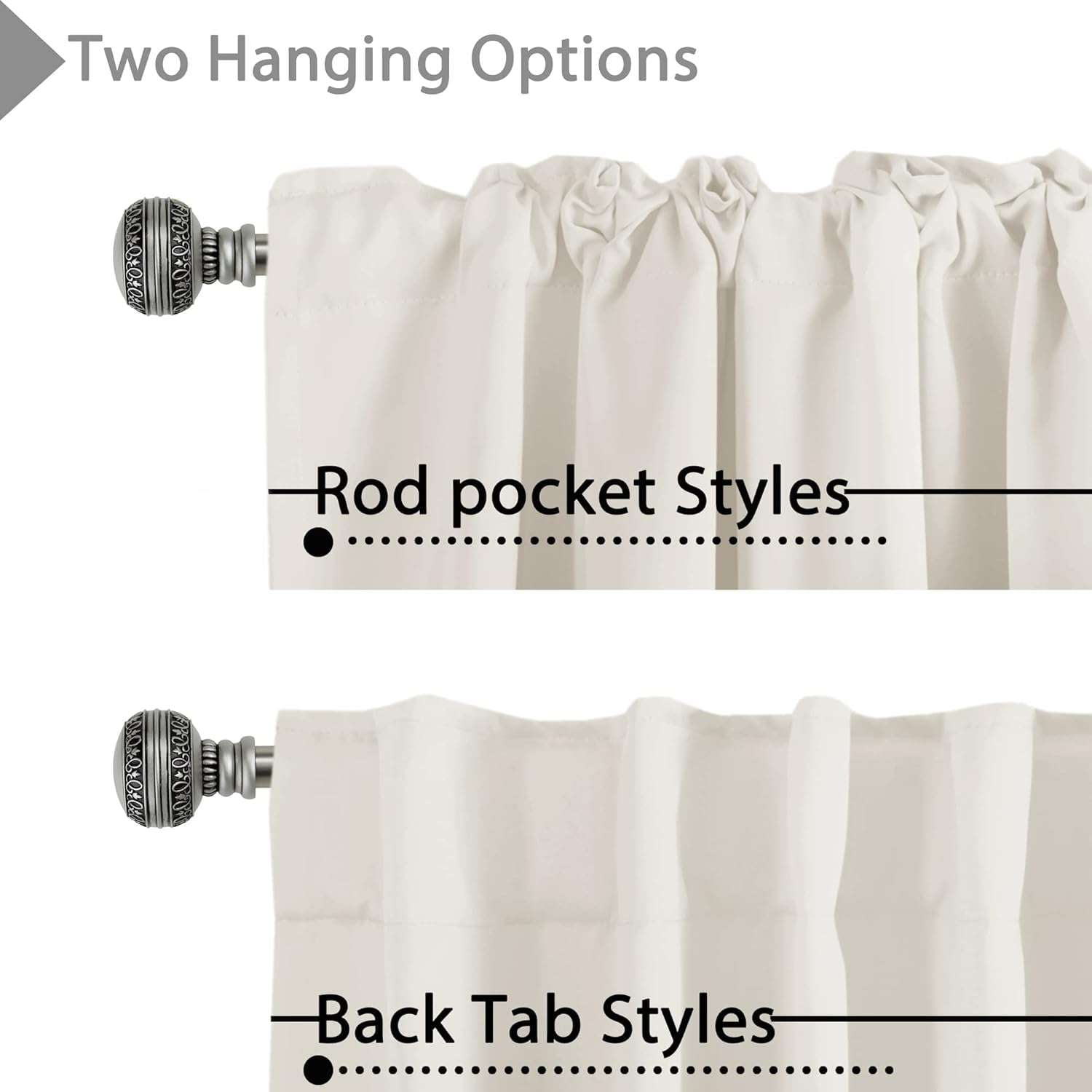 H.VERSAILTEX Blackout Thermal Insulated Window Curtains Bedroom Darkening Black out Drapes for Living Room Back Tab/Rod Pocket Draperies, 2 Panels, 52" x 96", Ivory