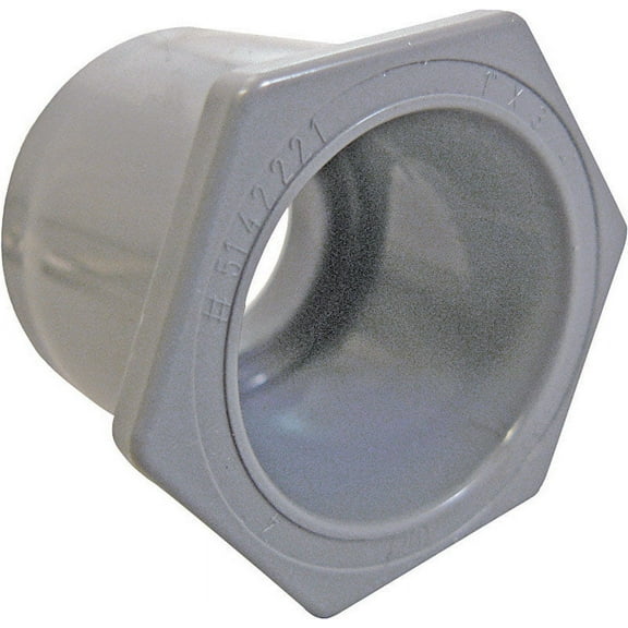 Cantex Conduit Fitting Reducer, 1-1/4 in x 1 in, Glue, PVC, Plain, Red 5142222