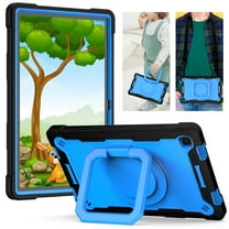 Dteck Galaxy Tab A7 10.4" 2020 Case (SM-T500/ T505/ T507), 3 in 1 Hybrid Rugged Shockproof Handle Kickstand Case with Shoulder Strap for 2020 10.4-Inch Galaxy Tab A7 Tablet,Black Blue