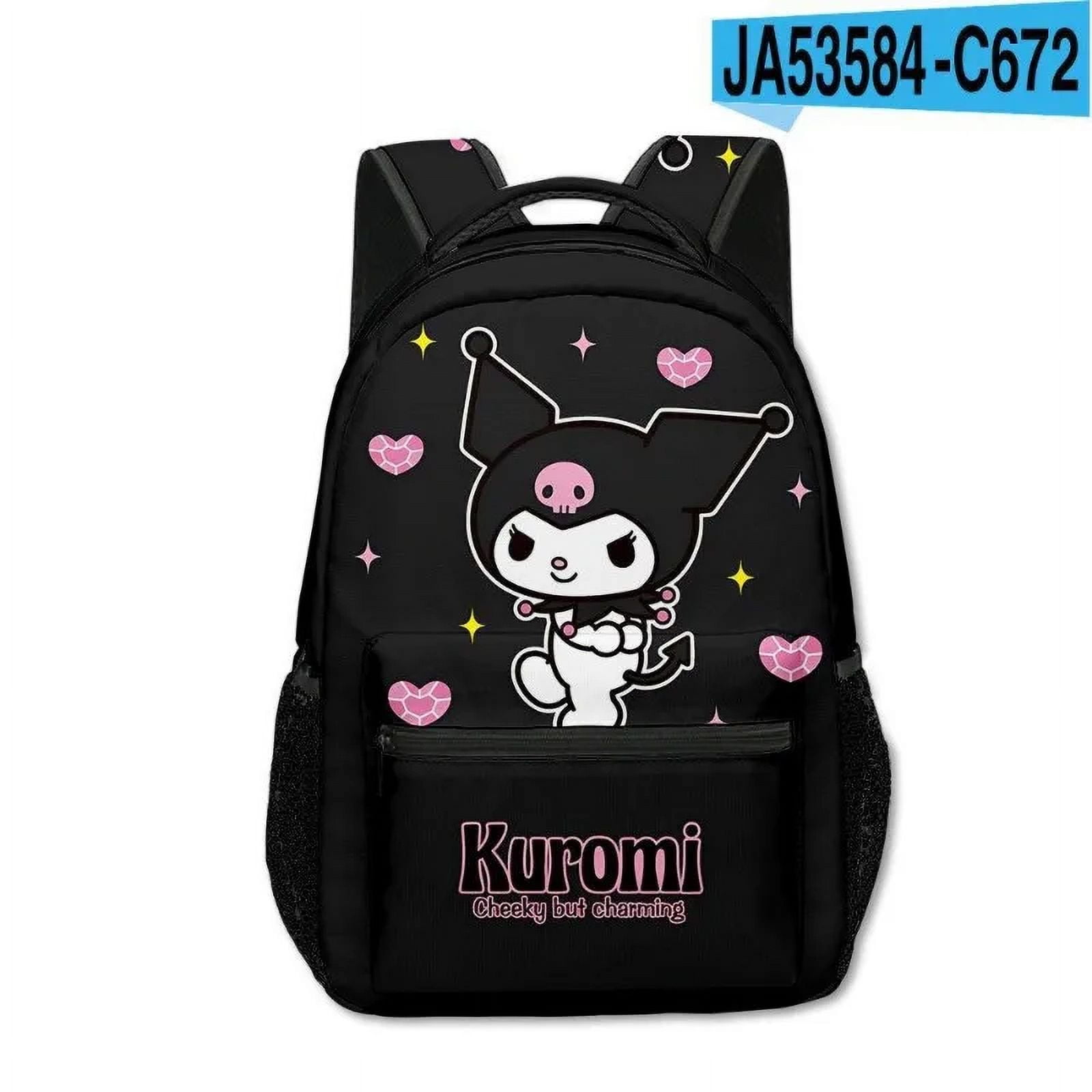 MINISO Printing Peripheral Sanrio Kuromi Kuromi Primary and Secondary School Students Anime Backpack Cartoon School Bag Mochila