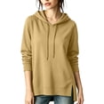 thumbnail image 4 of Yutgune Womens Hoodies Oversized Hoodies For Women Side Split Hem Long Sleeve Casual Sweatshirt, 4 of 9