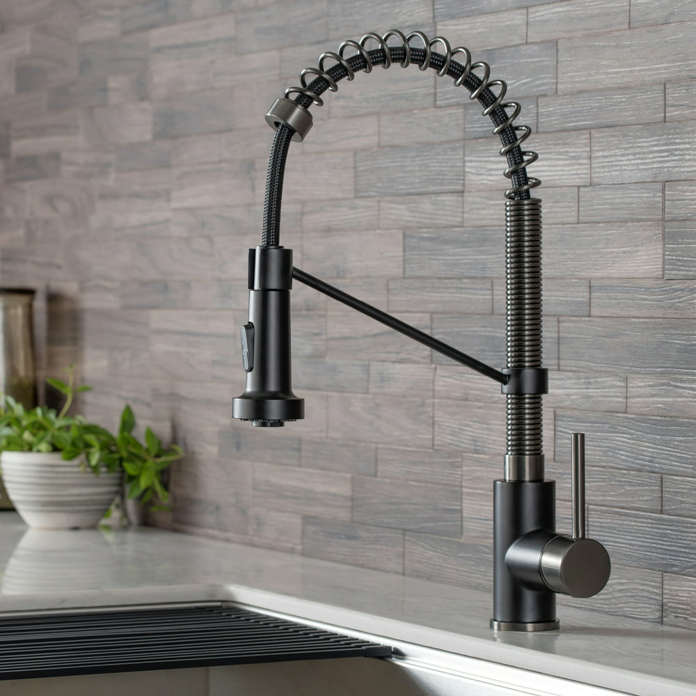 Black And Stainless Steel Kitchen Faucet