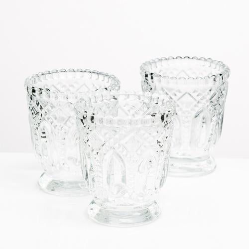 Richland Votive Holder Clear Textured Glass Set of 12 Candle Home Wedding Event 