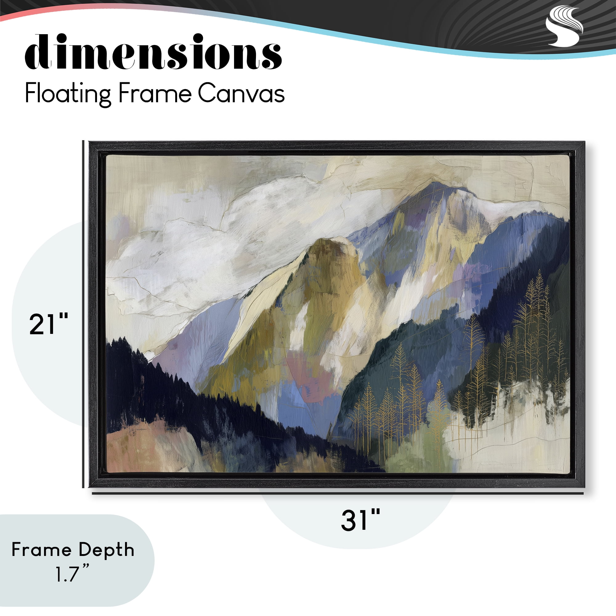 Stupell Industries Mountain Forest Landscape Black Framed Floater Canvas Wall Art, design by Chromatic Storm Studio