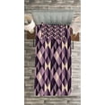 thumbnail image 3 of Ambesonne Geometric Quilted Bedspread Set 2 Pcs, Abstract Style Triangles, Twin Size, Dark Purple Lilac, 3 of 3