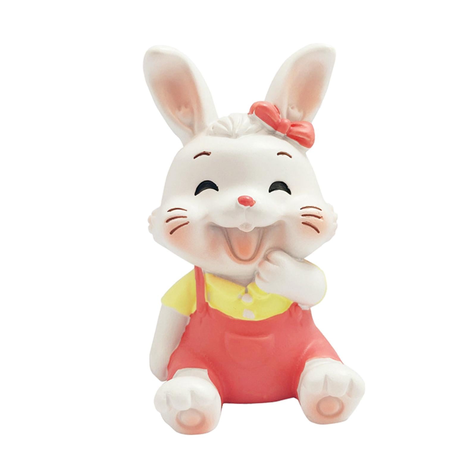 Cartoon Rabbit Statue Rabbit Figures Collection Ornament Small Rabbit Figurines Art Sculpture