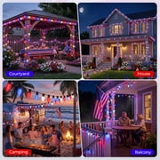 66FT Smart C9 LED String Lights 100 Color Changing Bulbs APP & Remote Controlled Music Sync Timer Extendable Waterproof Outdoor Decorative Lights for Easter, Spring Party, Patio, Fence & Holiday Deco