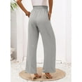 thumbnail image 2 of Gleelaud Women's Wide Leg Pants with Pockets Lightweight High Waisted Adjustable Tie Knot Loose Trousers Grey, 2 of 4
