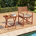 thumbnail image 4 of Gymax Solid Wood Tray Table Set of 2 w/Removable Top Rectangular TV Tray Bistro Table, 4 of 10