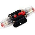 thumbnail image 1 of Disyuntor impermeable automático de 80 A, portafusibles en línea de 12 V-24 V CC, interruptor de reinicio manual, fusible de audio para automóvil, bloque de fusibles en línea (80 A), 1 of 5