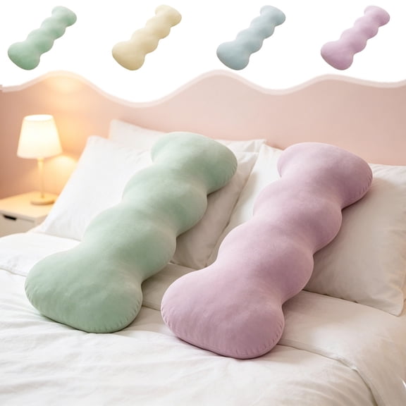 Long Ice Silk Body Pillows with Cool Touch Surface, Ergonomic Leg Support Bolsters, Soft Sleeping Cushions for Side Sleepers and Adult Bedroom Rest Support, Purple